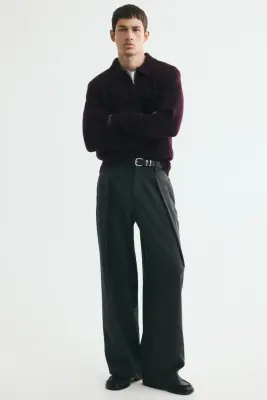 Polo Regular Fit en maille - Violet foncé — photo 2