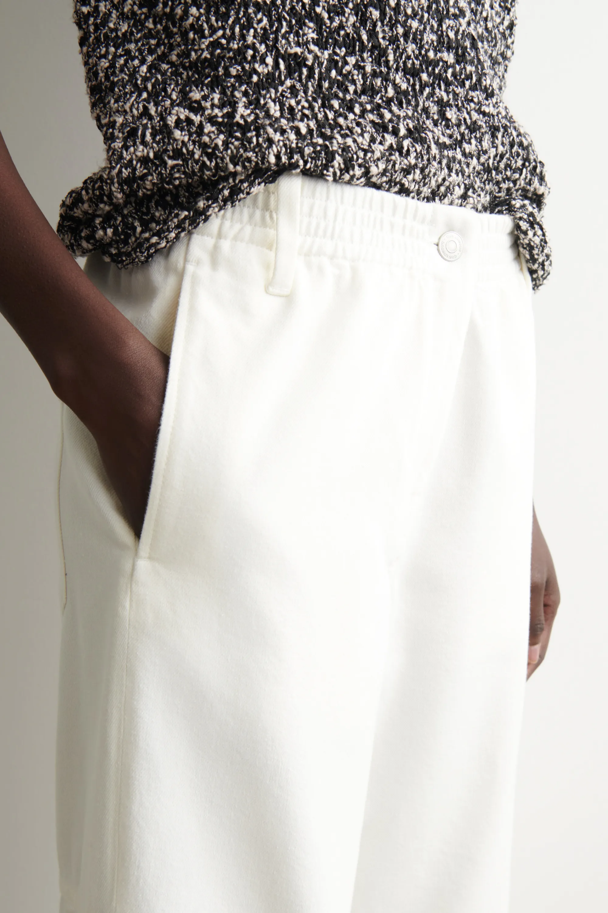 PANTALON LARGE EN DENIM À PANNEAUX - BLANC