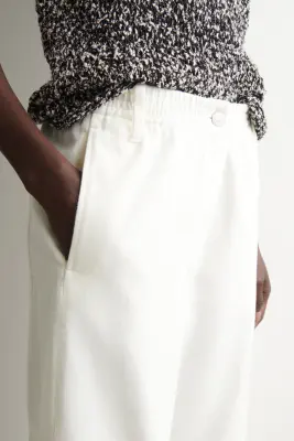 PANTALON LARGE EN DENIM À PANNEAUX - BLANC — photo 1
