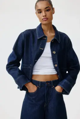 Veste en denim de coton - Bleu denim foncé — photo 2