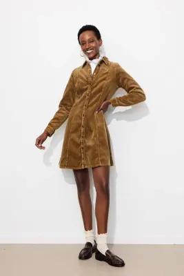 Robe en velours côtelé Femme — photo 2