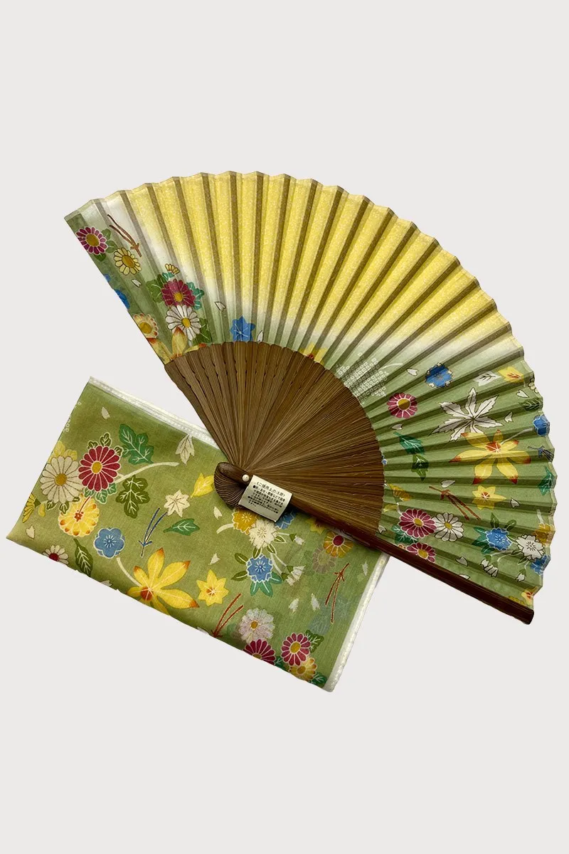 Eventail Jardin + foulard + Boîte