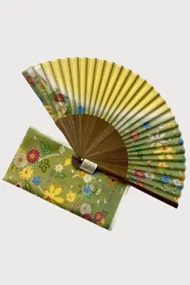Eventail Jardin + foulard + Boîte