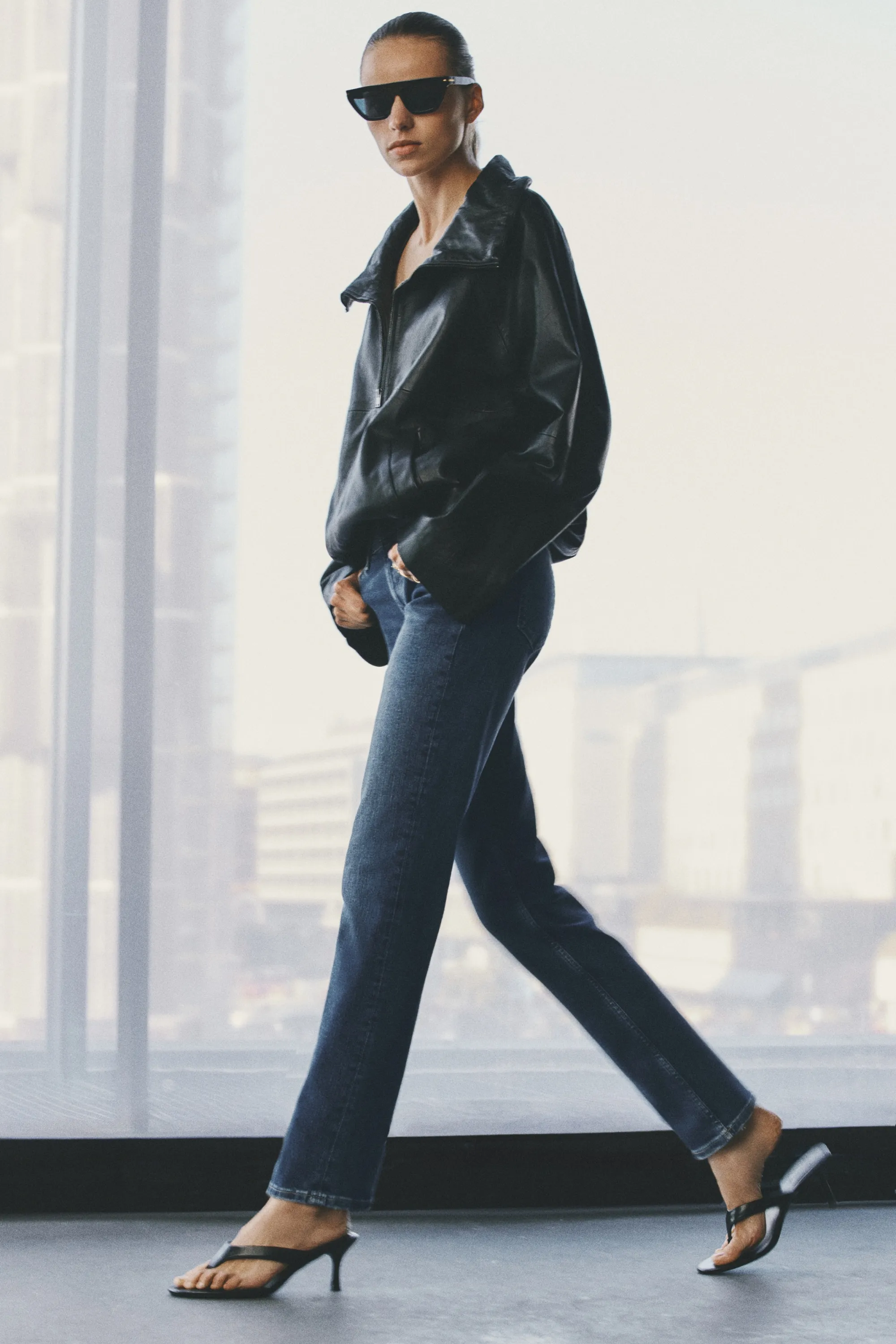 Slim Regular Waist Jeans - Bleu denim