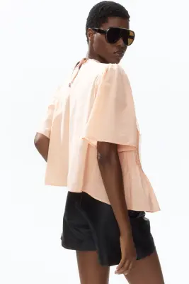 Blouse à plis nervure - Abricot — photo 4