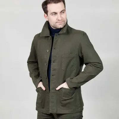 Veste workwear à tissu sergé brossé 2A/5C - Navy — photo 3