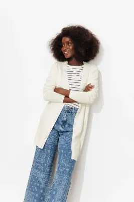 Long cardigan en maille fine — photo 2