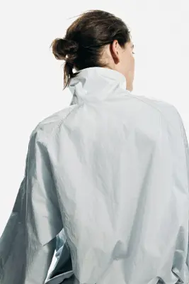 Veste oversize avec base à effet boule - Gris clair — photo 4