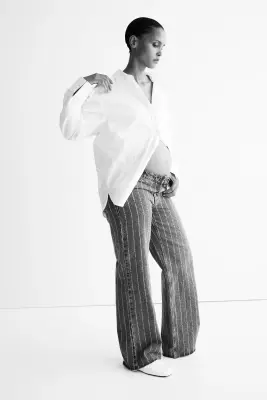 MAMA Wide Low Waist Jeans - Bleu denim/rayé — photo 2