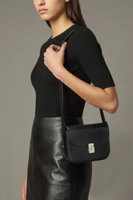 SAC BELLISSIMA MINI NOIR FERMOIR ARGENTÉ — photo 2