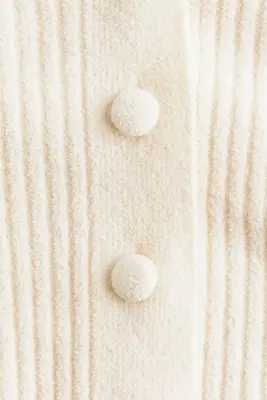Gilet en maille côtelée - Crème — photo 5