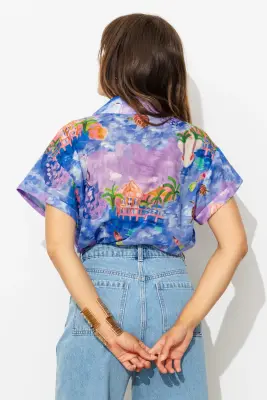 Chemise motif paysage Femme — photo 5