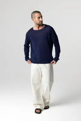Pull Blue Moon Col Rond Manches Longues en Lin — photo 3