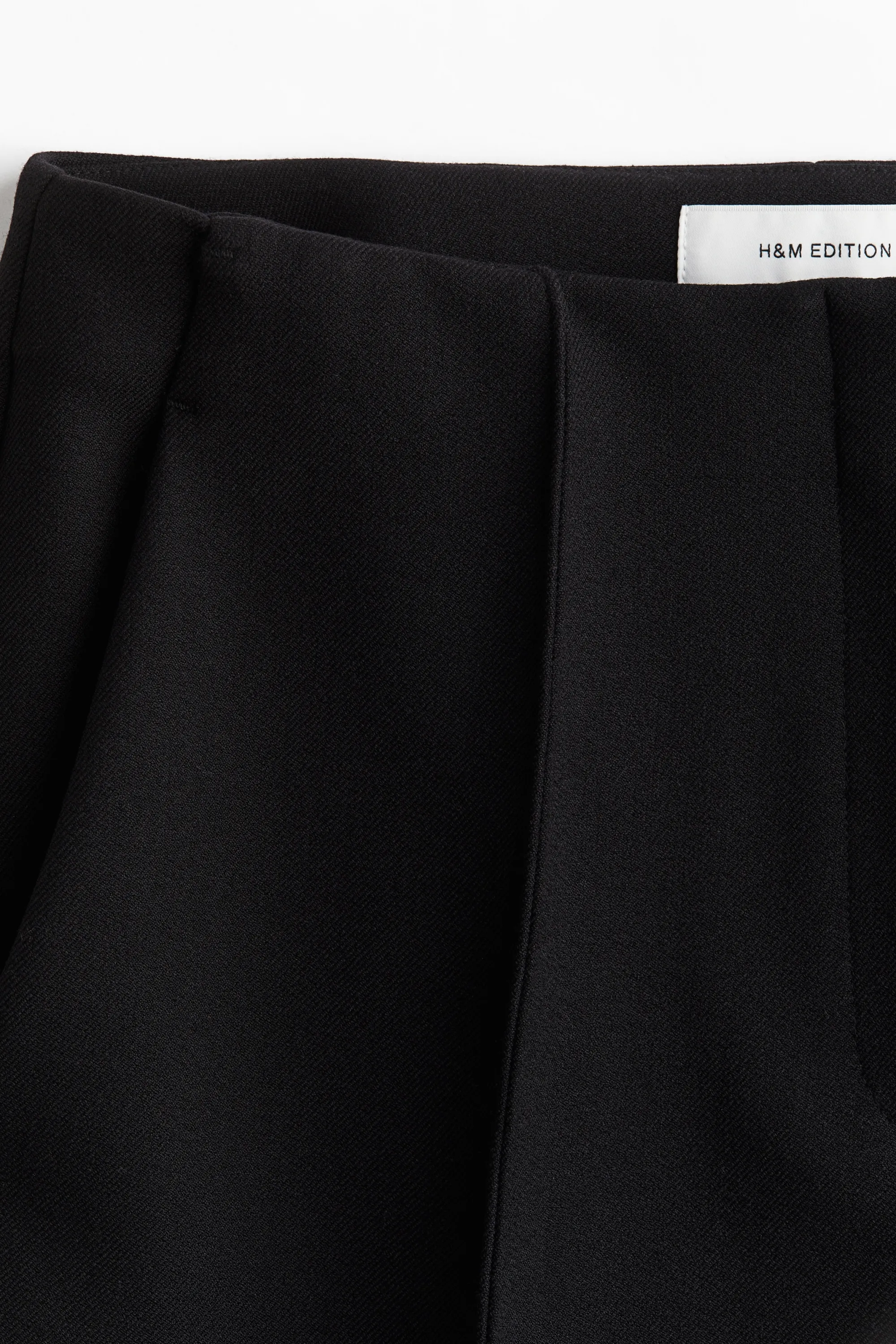 Pantalon évasé en twill avec fente en bas de jambe - Noir