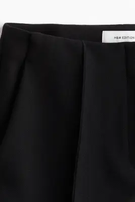 Pantalon évasé en twill avec fente en bas de jambe - Noir — photo 1