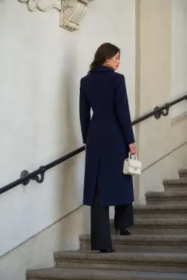 Frederick Wool Coat - Navy — photo 4