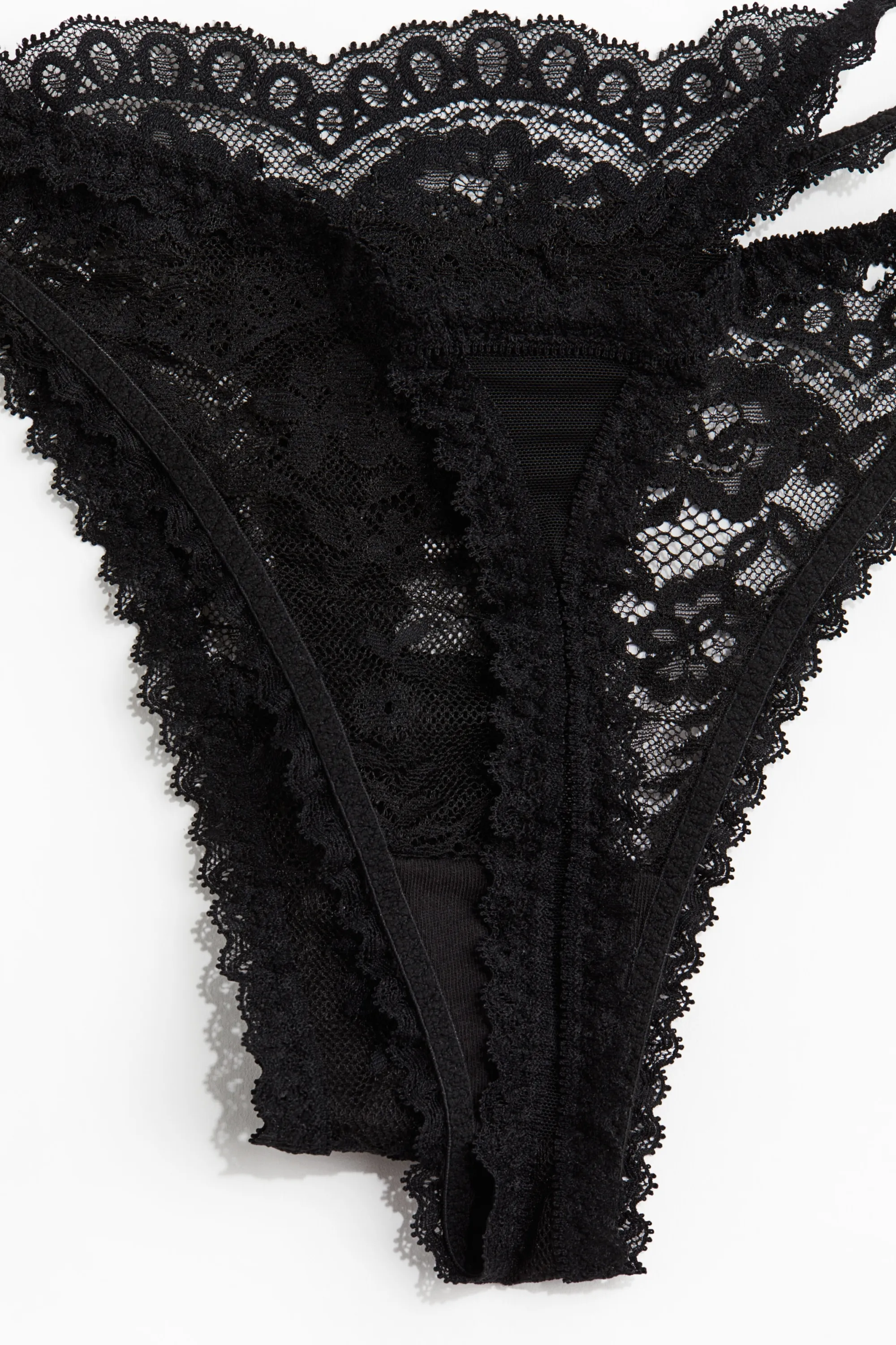 2-pack lace tanga thong briefs - Noir
