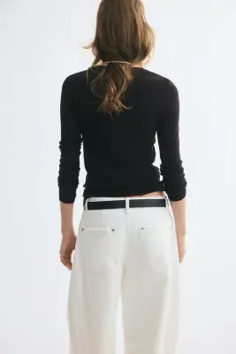Top en jersey de coton pima - Noir — photo 3