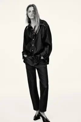Mom Slim Fit High Waist Ankle Jeans - Bleu denim foncé — photo 1