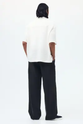 Pantalon Loose Fit en toile de coton - Noir — photo 2