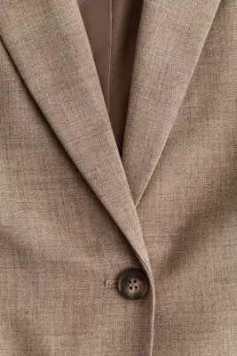 Blazer à fermeture droite en twill - Taupe — photo 4