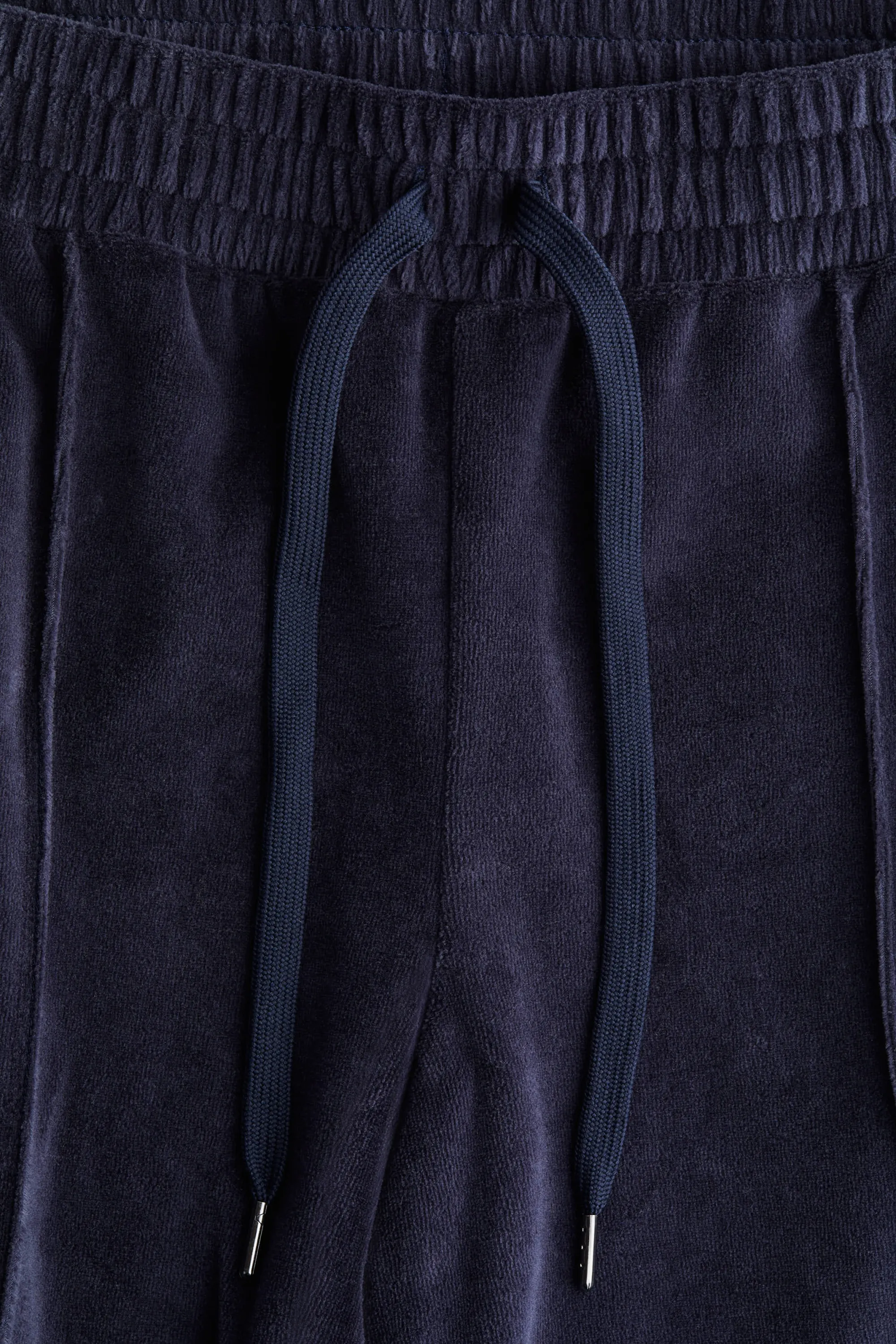 Pantalon jogger large en velours - Bleu marine