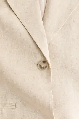 Gilet sans manches en lin mélangé - Beige clair — photo 5