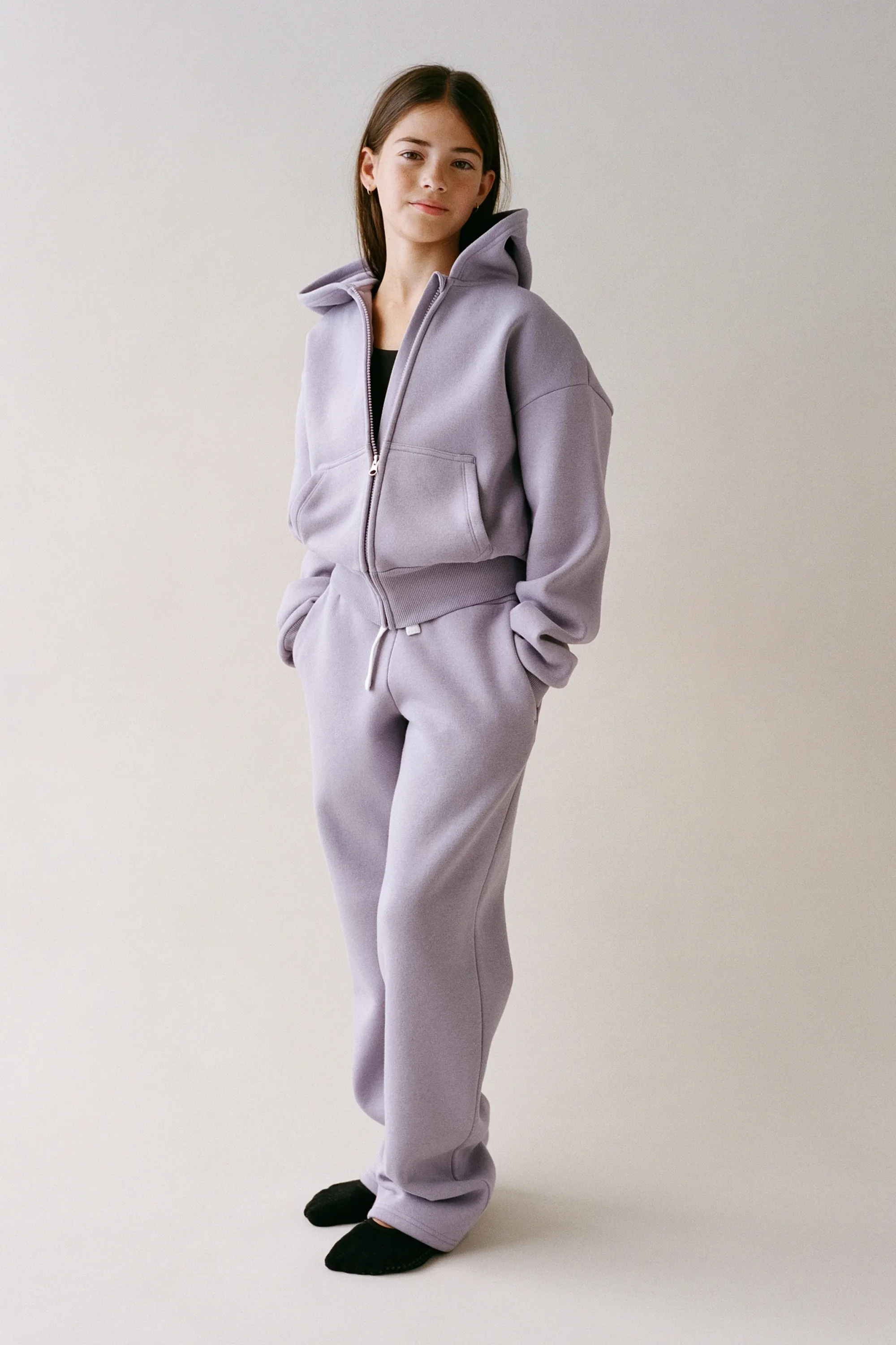 Pantalon jogger de sport Loose Fit à jambes larges - Lilas ancien