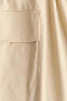 Jupe évasée en twill de coton - Beige clair — photo 3