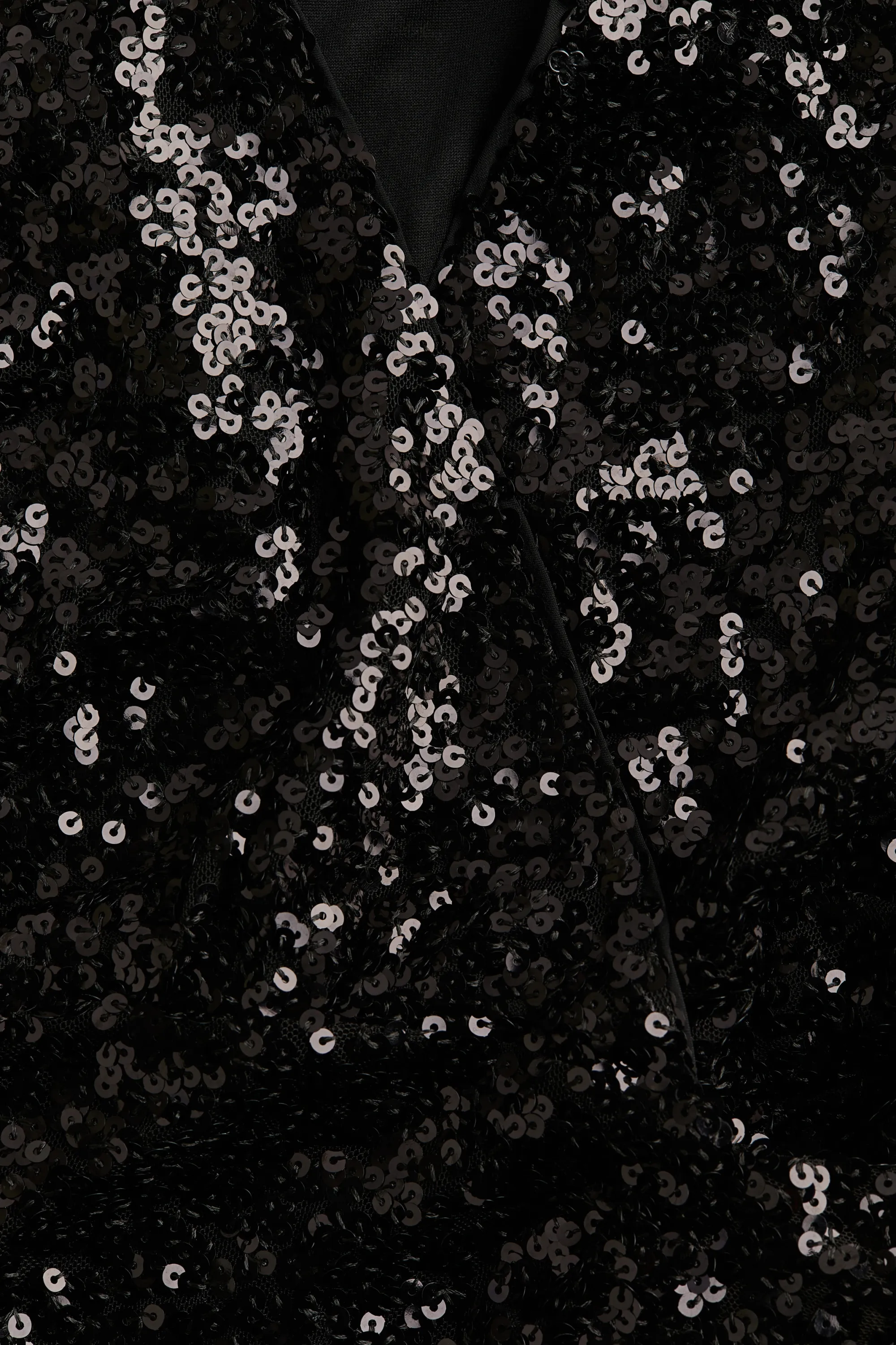 Robe portefeuille à sequins - Noir