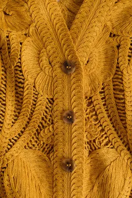 Gilet façon crochet - Jaune foncé — photo 3