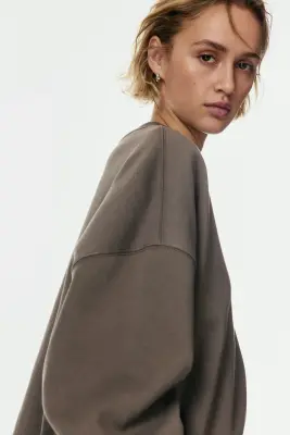 Sweat oversize - Grège foncé — photo 2