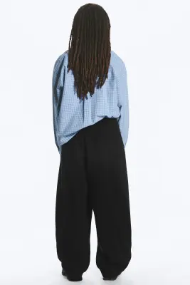 Pantalon de jogging ample à plis - Noir foncé — photo 2