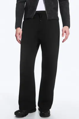 Pantalon en textile façon néoprène Loose Fit - Noir — photo 1