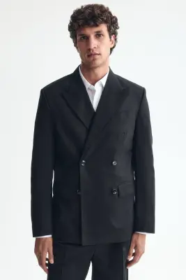 Veste Relaxed Fit à fermeture croisée - Noir — photo 1