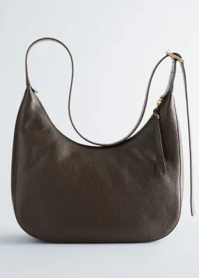 Sac à bandoulière en forme de croissant - Marron foncé — photo 2