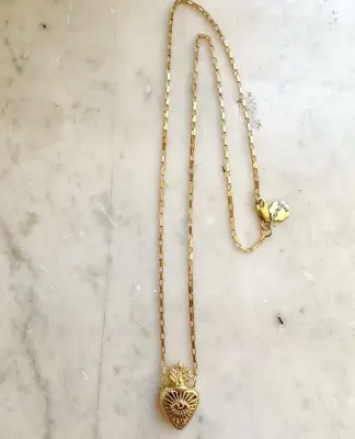Nouveau ! BOHEMIAN RHAPSODIE PARIS Collier BR Coeur Sacré Tourmaline — photo 3
