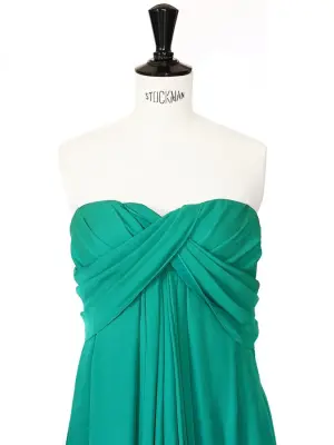 Robe de soirée longue en soie vert émeraude Px boutique 1600€ Taille 36 — photo 5