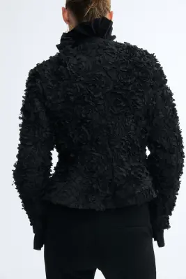 Blazer péplum avec applications - Noir — photo 5