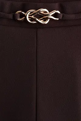 Pantalon bootcut en jersey romanite - Marron foncé — photo 5