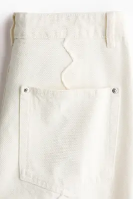 Flared Regular Waist Jeans - Crème — photo 4