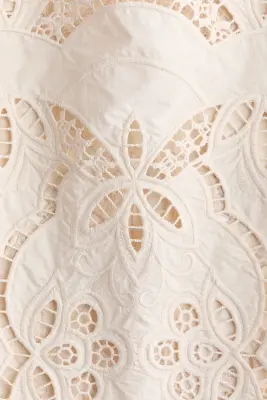 Pantalon à cordon avec broderie anglaise - Beige clair — photo 4