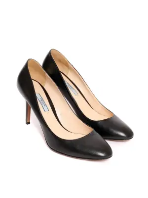 Escarpins bouts ronds en cuir noir  Prix boutique 890€ Taille 38.5 — photo 2