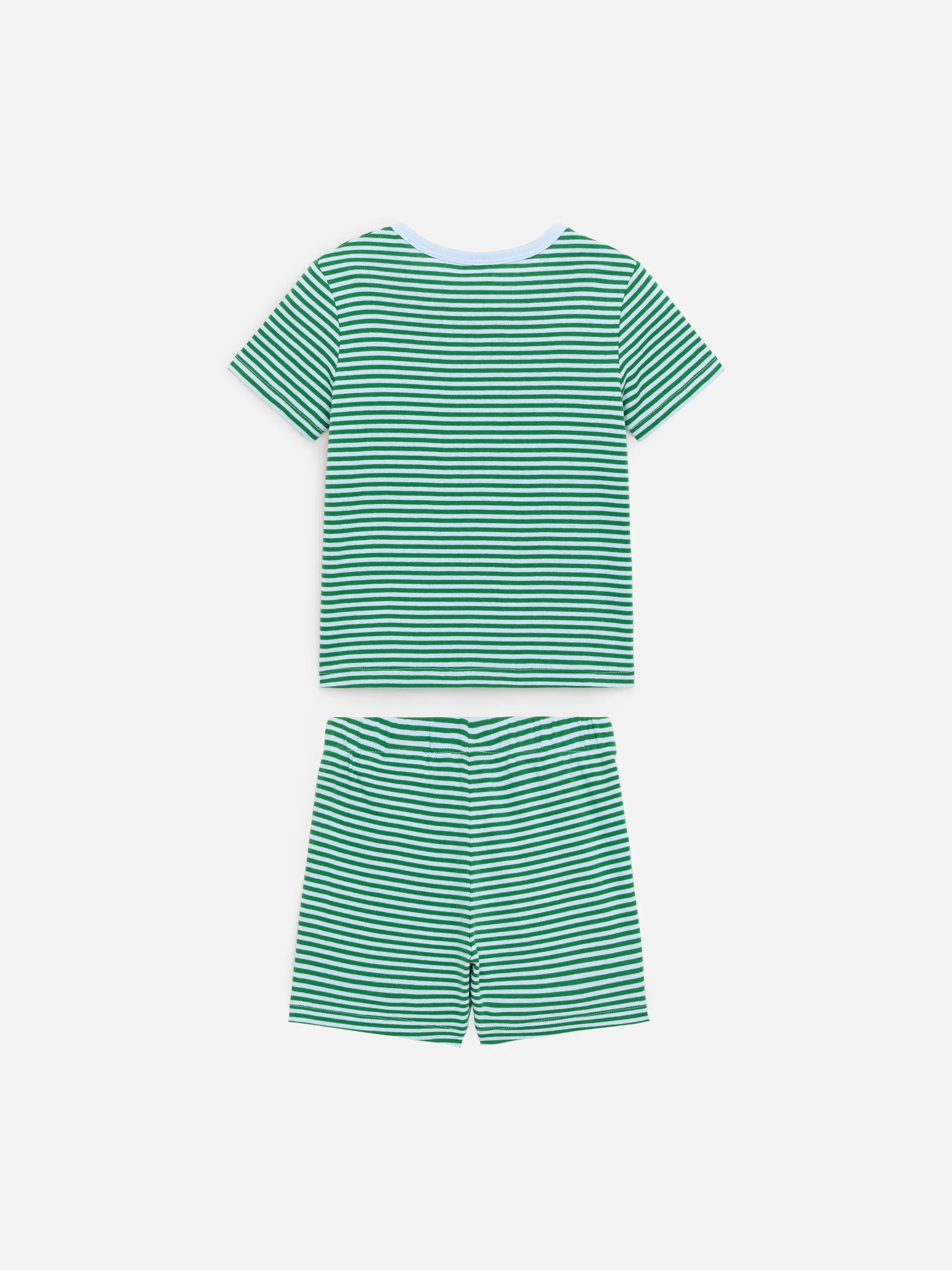 Ensemble pyjama court en jersey - Bleu clair/Vert