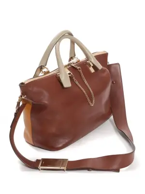 Sac à main BAYLEE à bandoulière en cuir camel et rouge bordeaux prix boutique 1500€ — photo 3