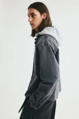 Surchemise à capuche - Gris denim foncé — photo 4