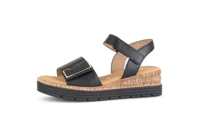 Sandales Gabor 82.700.57 Noires - Cuir Velcro Grande Pointure Femme — photo 2