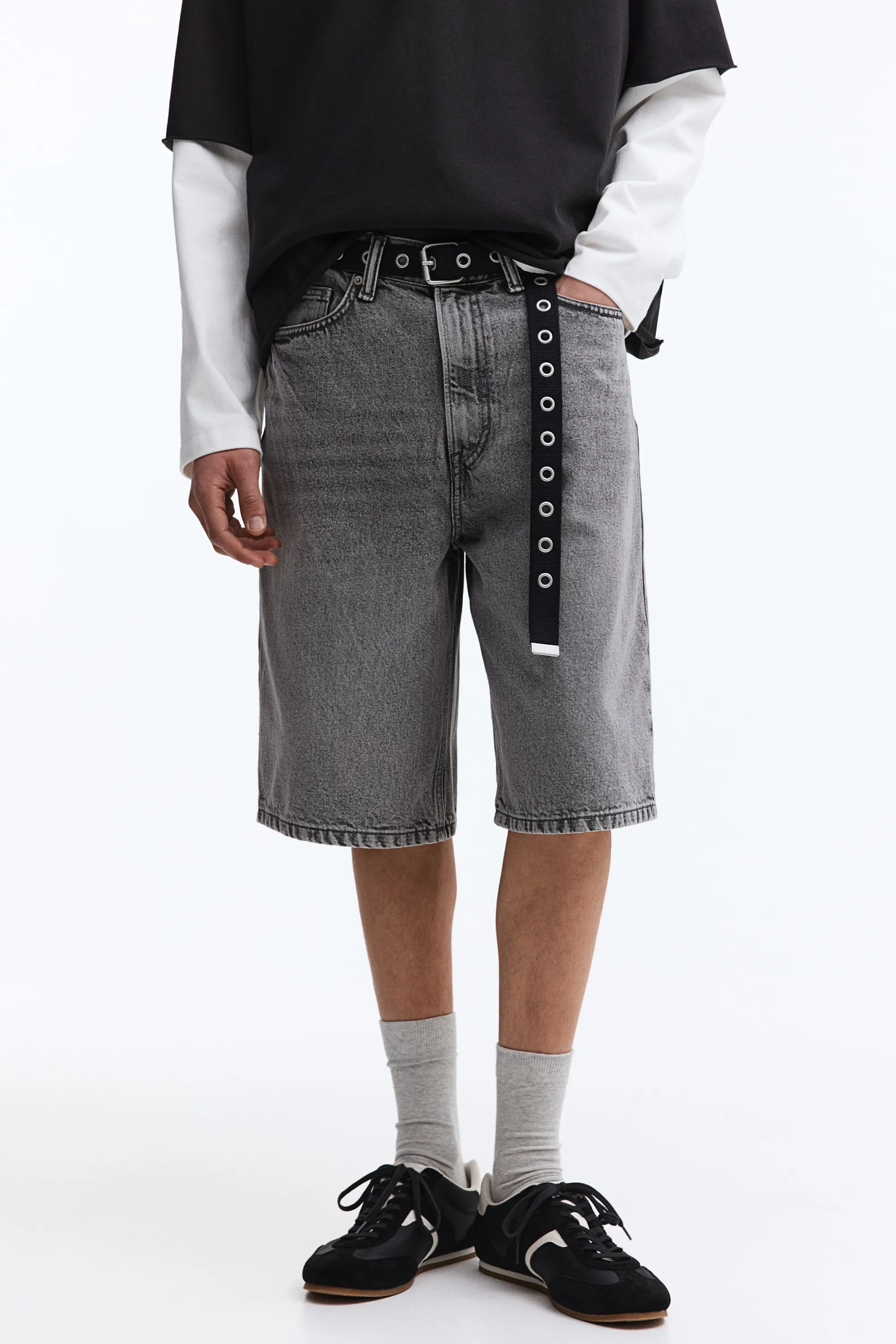 Short Baggy en denim - Gris denim