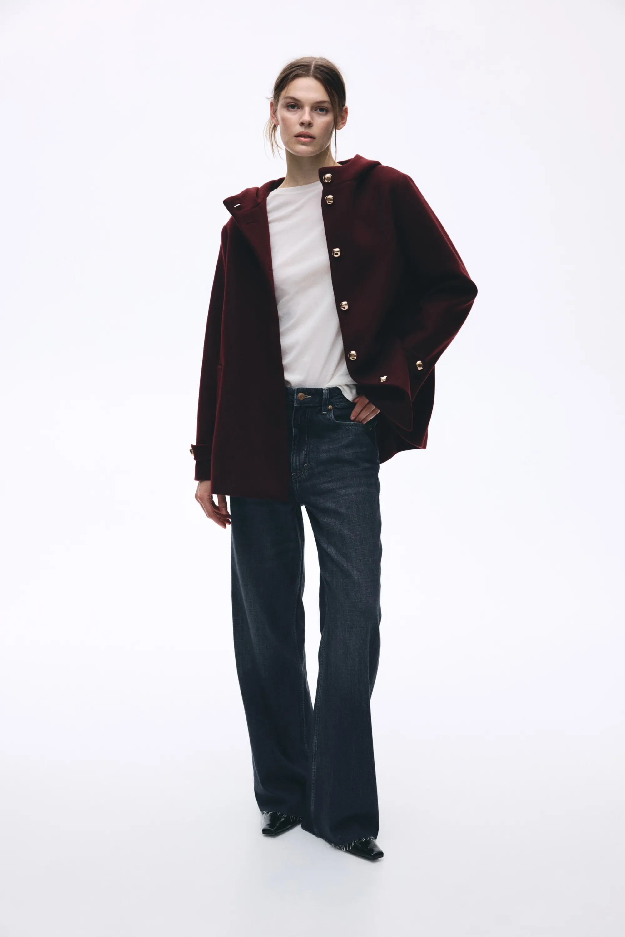 Manteau à capuche - Bordeaux