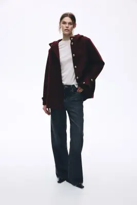 Manteau à capuche - Bordeaux — photo 1